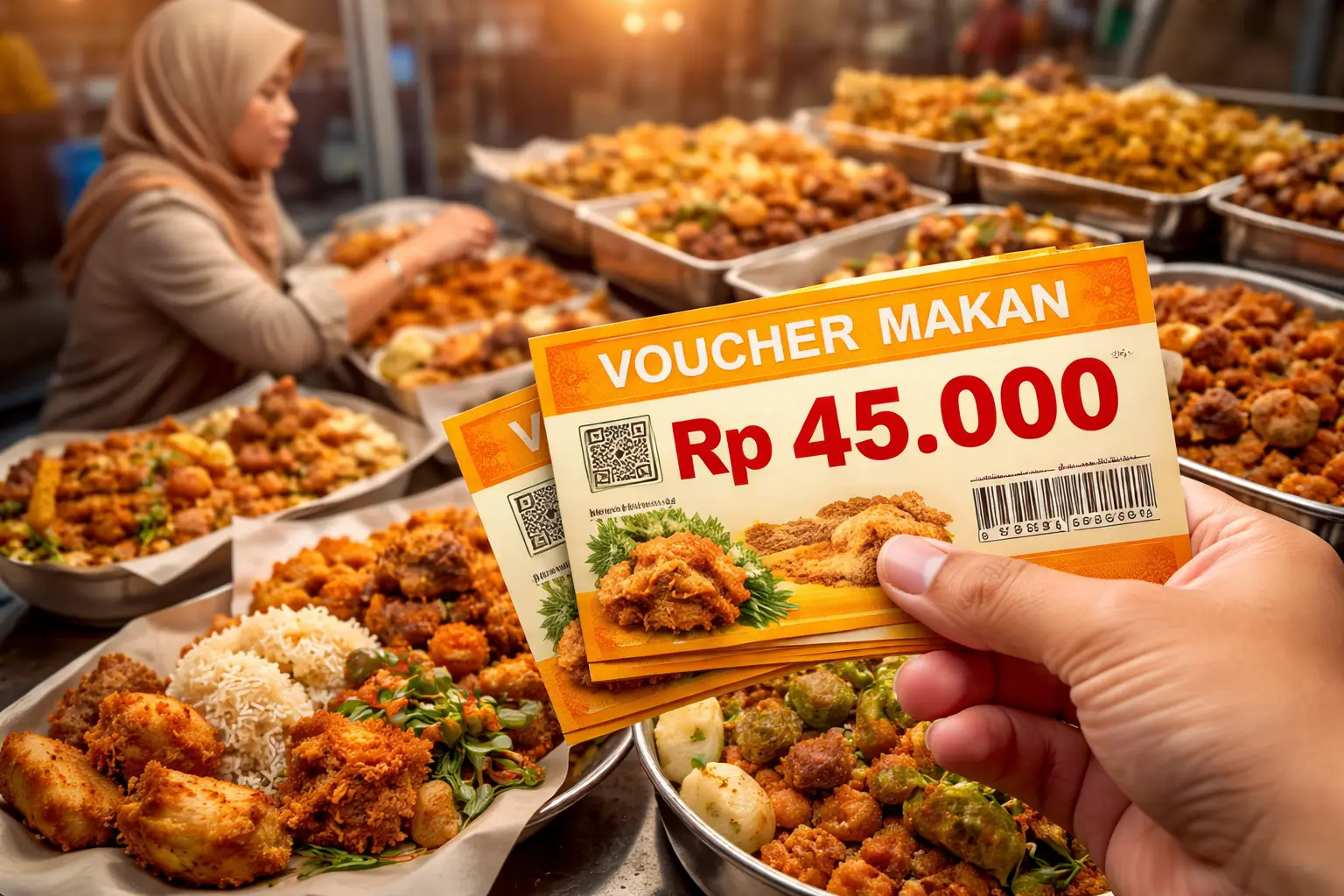 Program bantuan voucher makan Rp45.000 Indonesia 2026